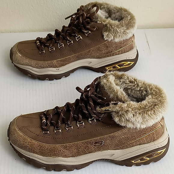 Skechers Sport Premium Tan Brown Fur-Lined Hiking Boots Women's Size 8.5 - Picture 4 of 13